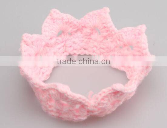 crown design baby crochet headband, knitting crown baby headband