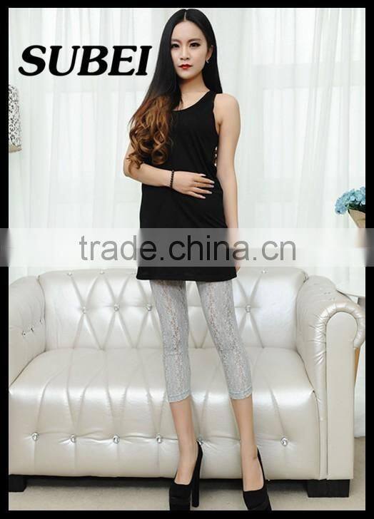 Sexy japanese design women shorter lace black compression tights lady pants