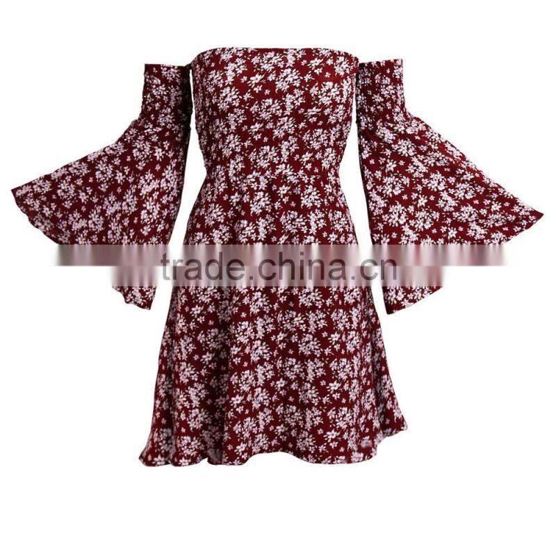 High Quality Styles Floral Off-Shoulder Dress Latest Dress Patterns Ladies for wholesale