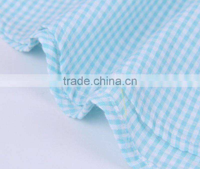 2017 latest design seersucker men's short sleeve shirt