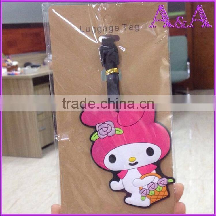 Cheap Price Customized PVC Luggage Tag, Airline Luggage Tag with Loop Strap, Hard Plastic Luggage Tag