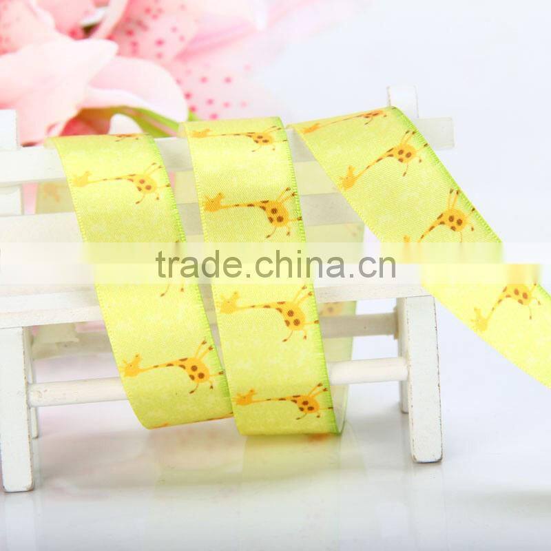 grosgrain ribbon with animal print