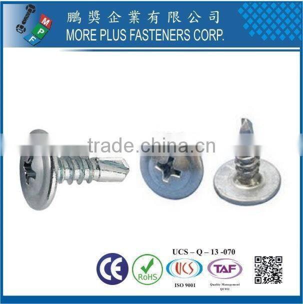 Made in Taiwan Flat Head Undercut TEK Screws # 3 Point Roofing Screws Self Drilling Screws for All Metal Prevailing