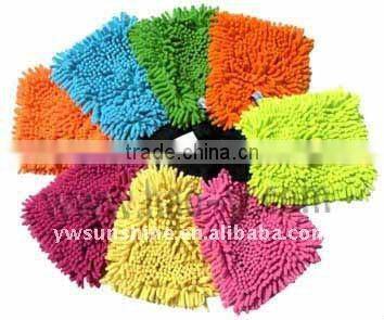 Microfiber chenille car wash glove