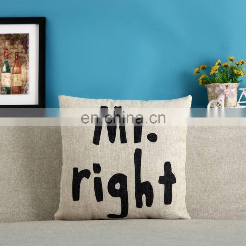 Mrs&Mr Right Cushion Sofa Throw Pillow