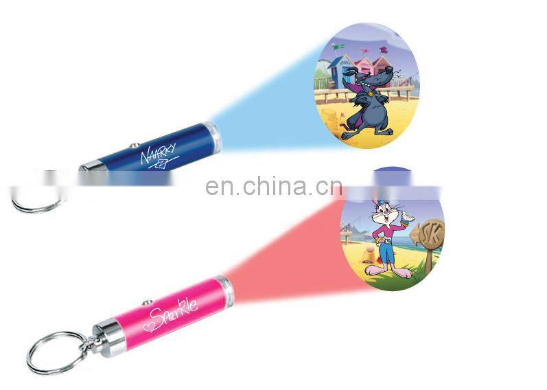 mini led flashing Torch, logo keychain ,projection torch keychain