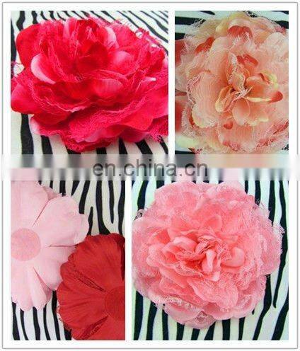 5.5" Large Laced Peony Flowers Silk Peony Flowers Brooch Hair Pin