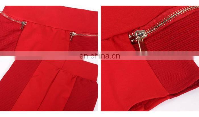 420g Nylon Ponte Wholesale Dark Red Woman Wrap Skirt Fashion