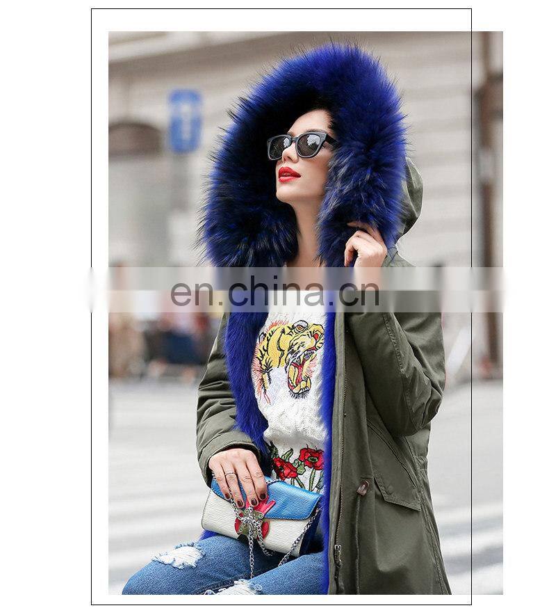 2016 Fashion Chinese Military Great Coat / Hot Sale Parka with Big Raccoon Fur Trim Hood