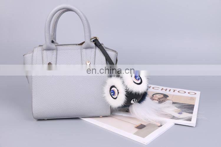 Fashionable High Quality Bag Charm Owl Keychains Luxury Car Keychains Pendant of Mink Fur