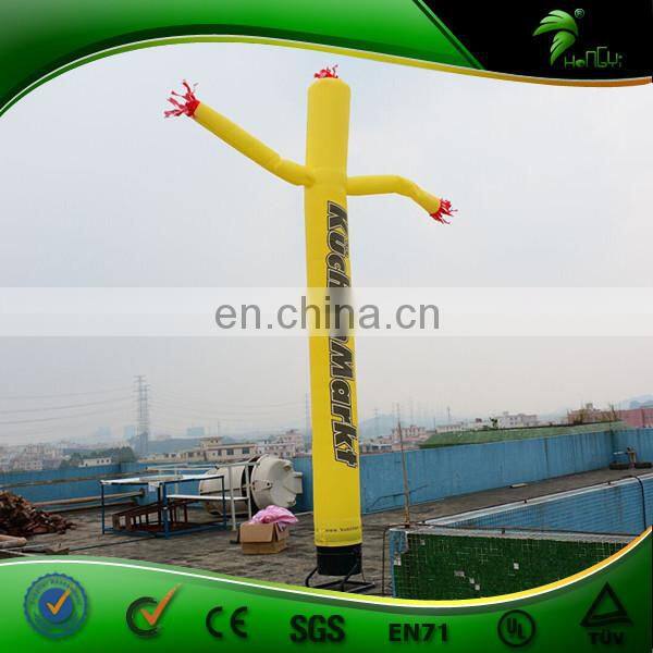 6m Tall Attractive Single Leg Air Dancer / Inflatable Yellow Wing Man For Advertising