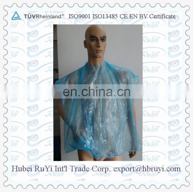 Disposable Plastic Barber Cape / PE Haircut Apron