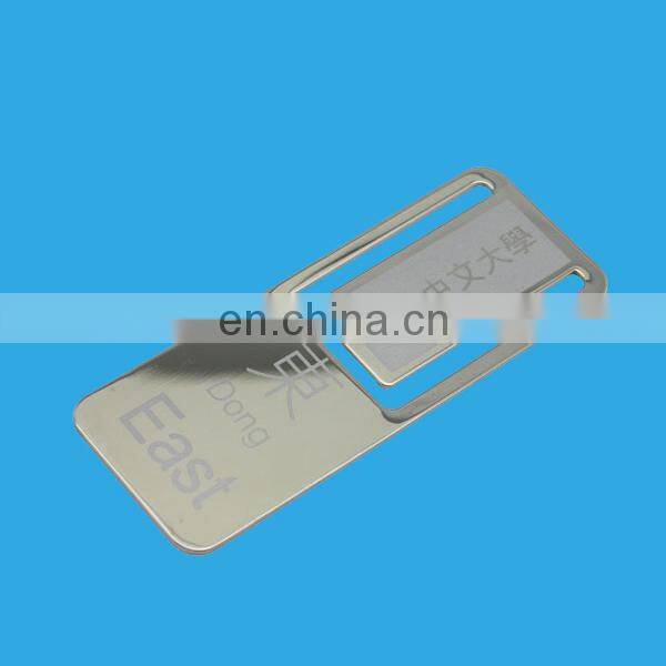 custom made apple shape etched debossed metal bookmark