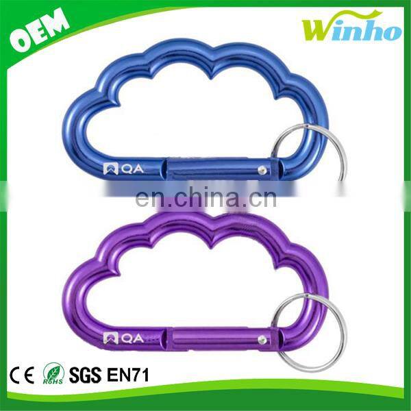 Winho Laser engraved cloud shaped carabiner