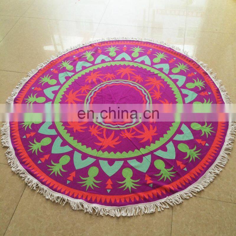 M0050 Micro Fiber Round 'Roundie' Beach Towel With Tassels
