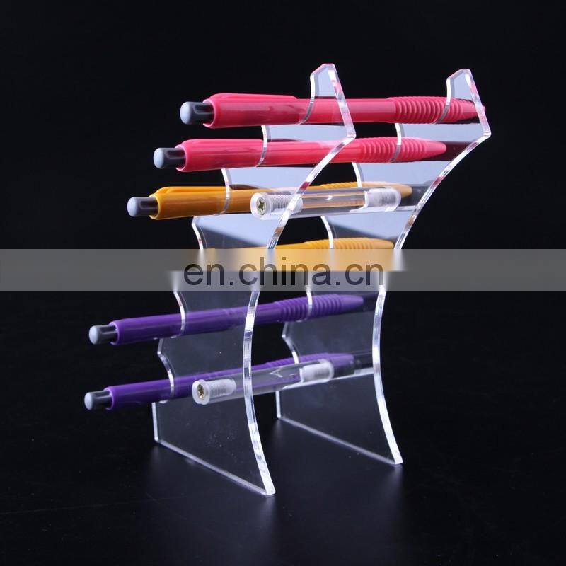 Eco-friendly Durable Desktop Acrylic Pen Display Rack For Stationery Retail Store