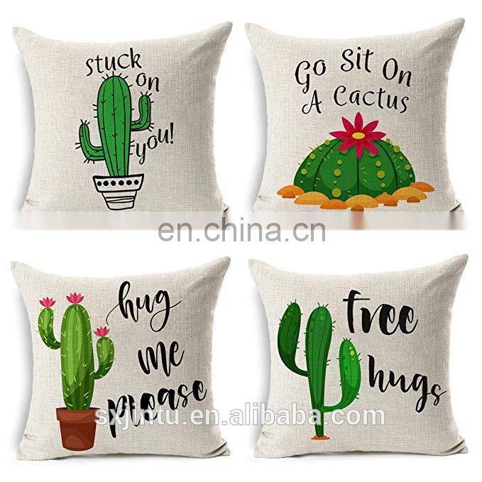 Custom Durable Cotton Linen Burlap Square Throw Cushion Cover pillow Case for Bedroom