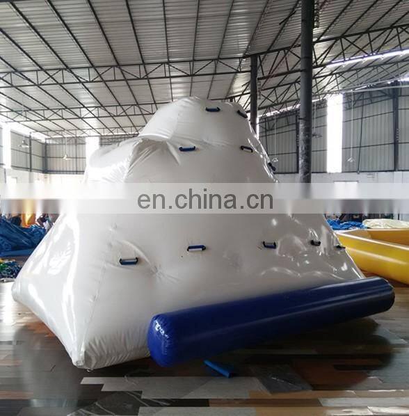 2016 PVC inflatable water rock iceberg climbing wall for water park sports