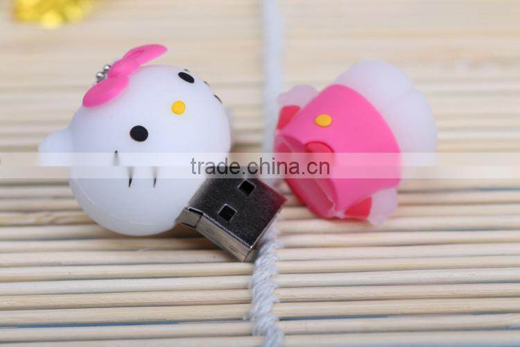 Promotional gift hello kitty shape usb flash drive,cartoon usb stick