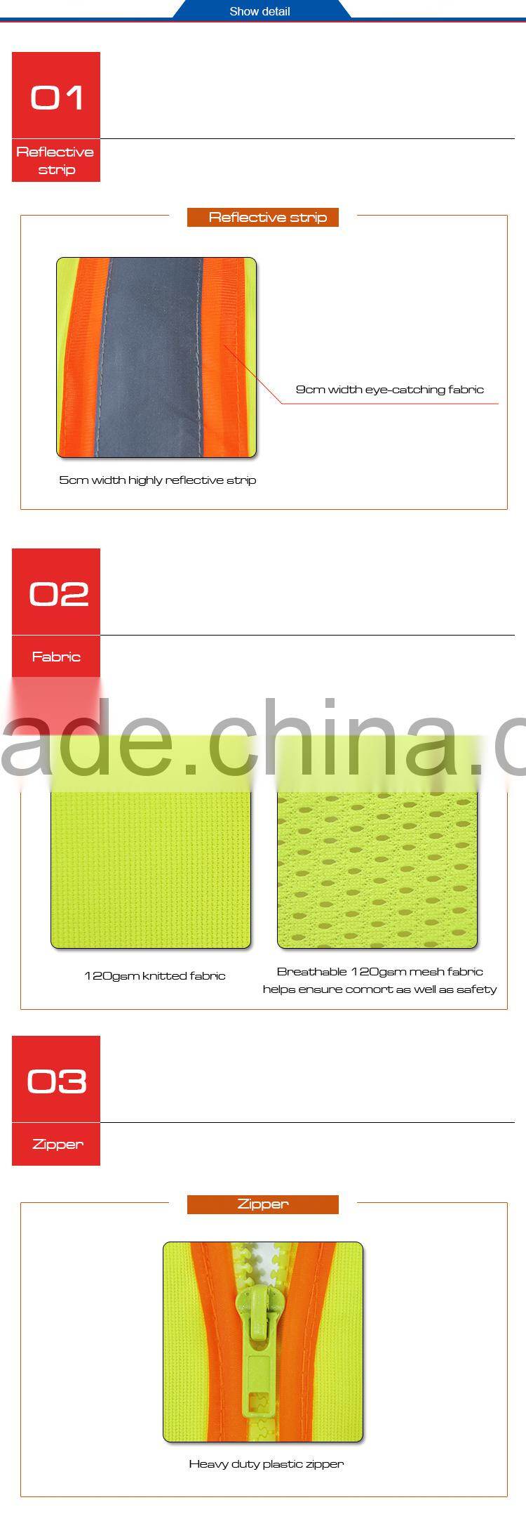 Cheap high visible road safety reflective vest RF040A