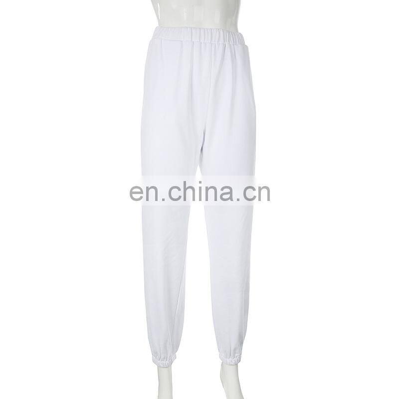 Europe and the United States 2021 foreign trade hot style women's clothing new trend basic earth color casual trousers trousers