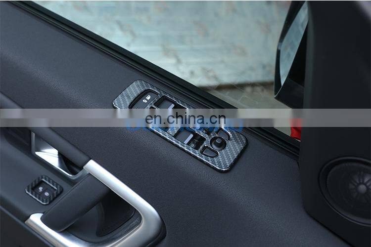 For Land Rover Discovery Sport 2015 2016 2017 ABS Carbon Fiber Window Lift Switch Button Cover Trim Car Accessories 4pcs