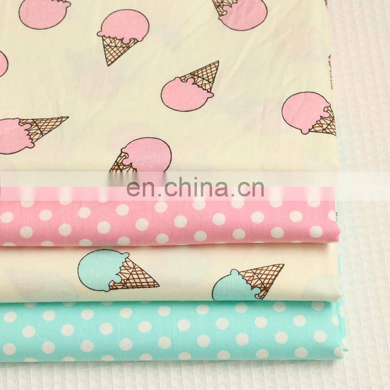 Cotton cartoon twill kindergarten children quilt print fabric ice cream cone wave fabric