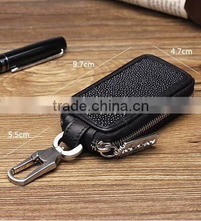 Guangzhou High Quality Luxury Genuine Stingray Skin Leather Car Key Case Key Holder for Men or Women