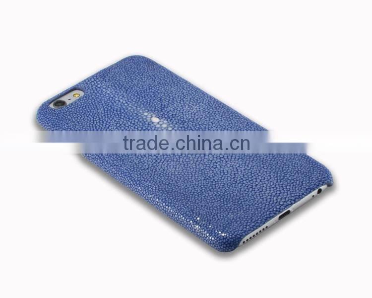 Luxury exotic polished stingray skin case for iphone 6 leather case stingray