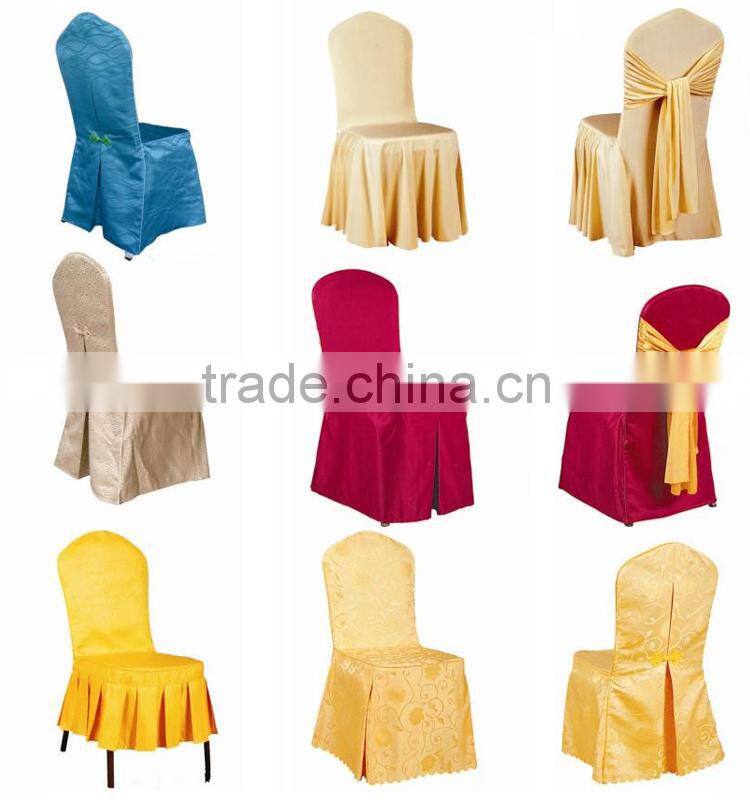 Hot sale high quality gold colour jacquard polyester chair cover for sale