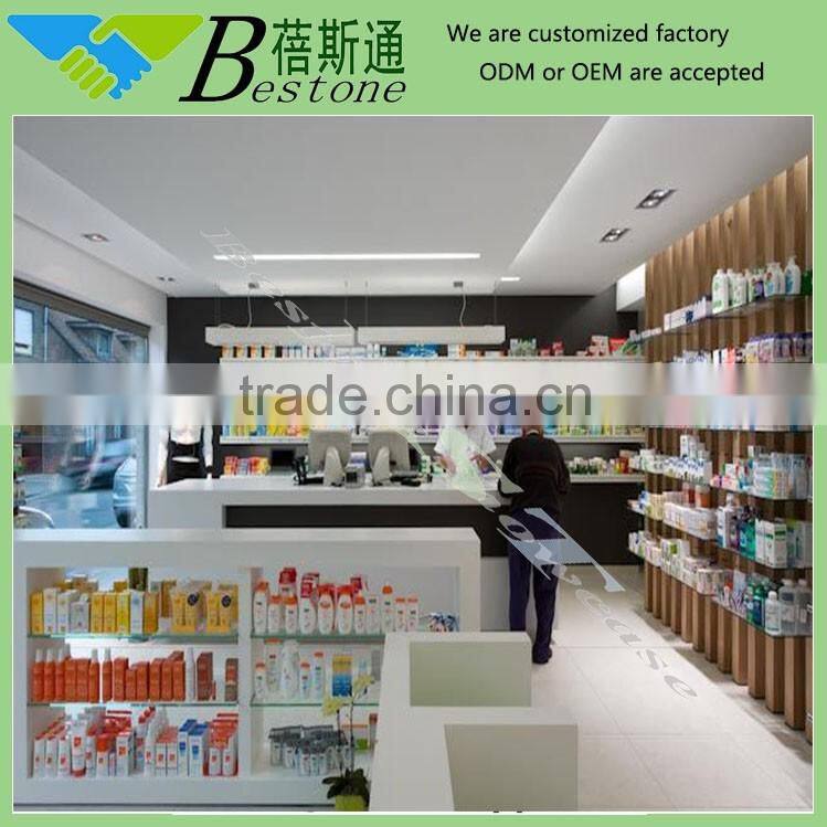 Pharmacy store decoration solutions for sale, wall clinic cabinets