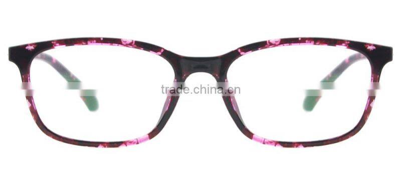 Tr90 plastic optical frame with polarized clip on sunglasses