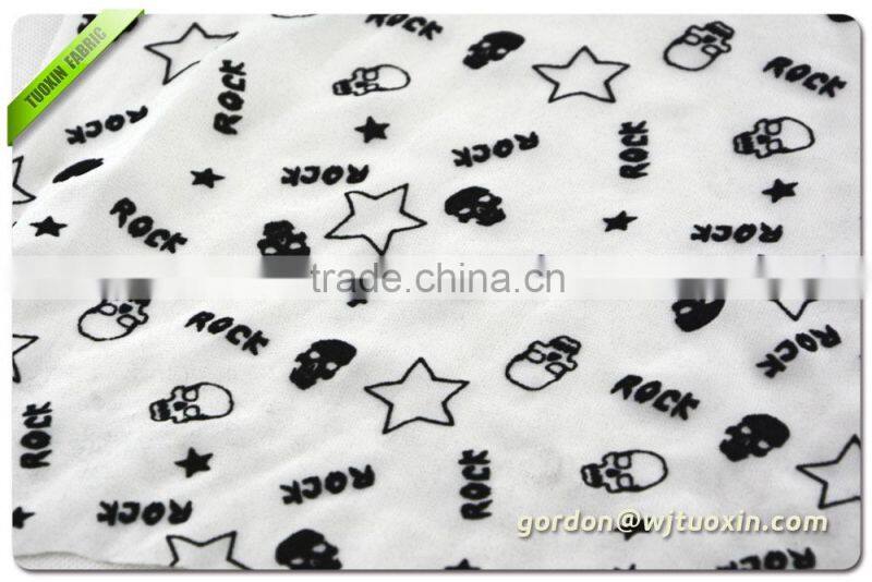 Flock Printing Summer Dress Chiffon Textile Fabric