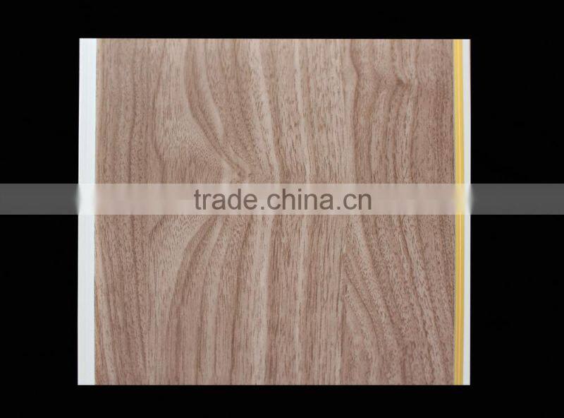 wooden grain design bathroom design laminated pvc ceiling panel for decorative interior wall made in china