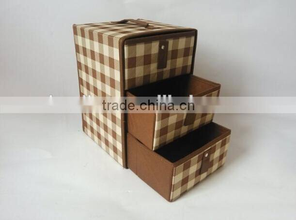 2015 New Year Laundry Small Floding Bamboo Canvas Storage Bins