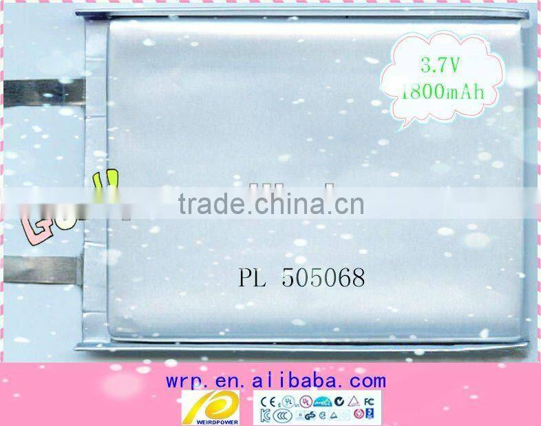 3.7v 1800mah li-ion battery for digital products