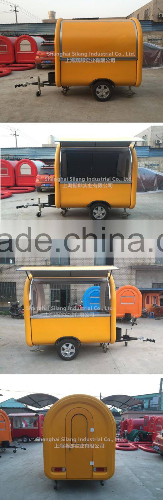 7.6*5.5ft yellow food cart trailer food truck mobile food trailer