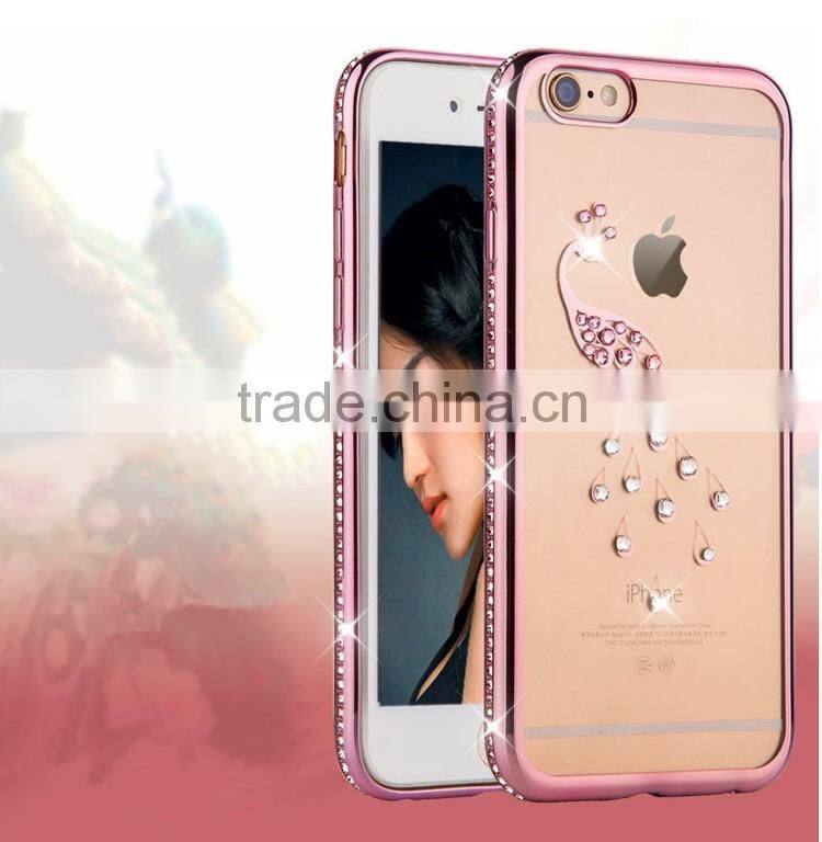 Luxury Peacock Swan style Bling Crystal Rhinestone Diamond case for iphone 6