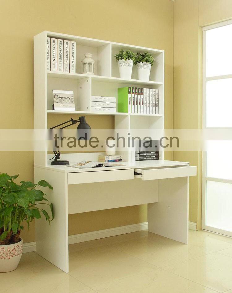 White wood study room chinese style bookcase/ study table/ computer desk (SZ-FCB396)