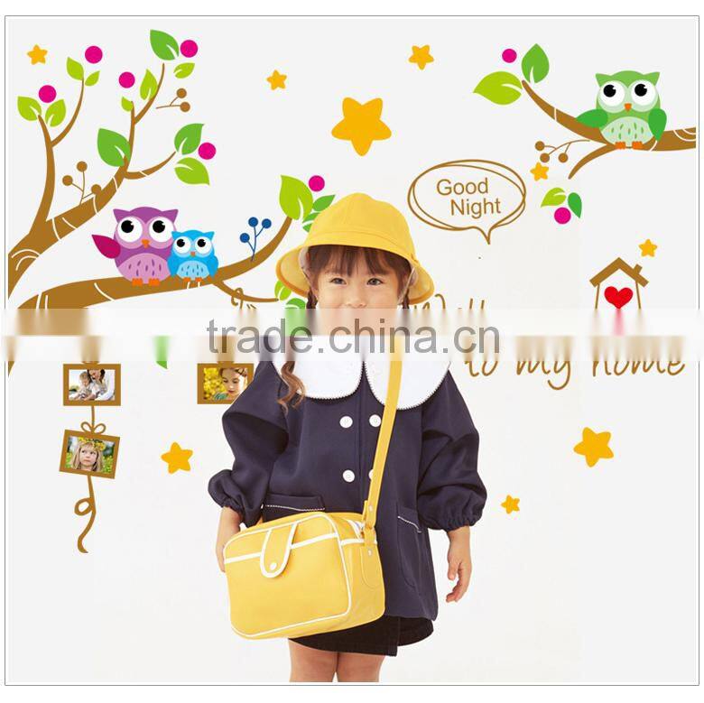 ALFOREVER the owl photoframe sticker,owl tree photoframe decals