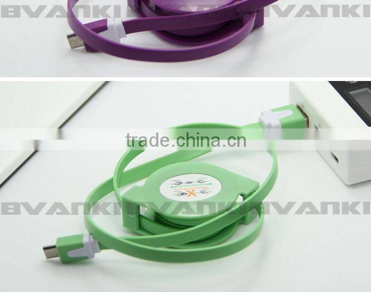 2016 new premium high quality retractable micro usb data cable sync data and charging usb cable for samsung and iPhone 6s/6splus