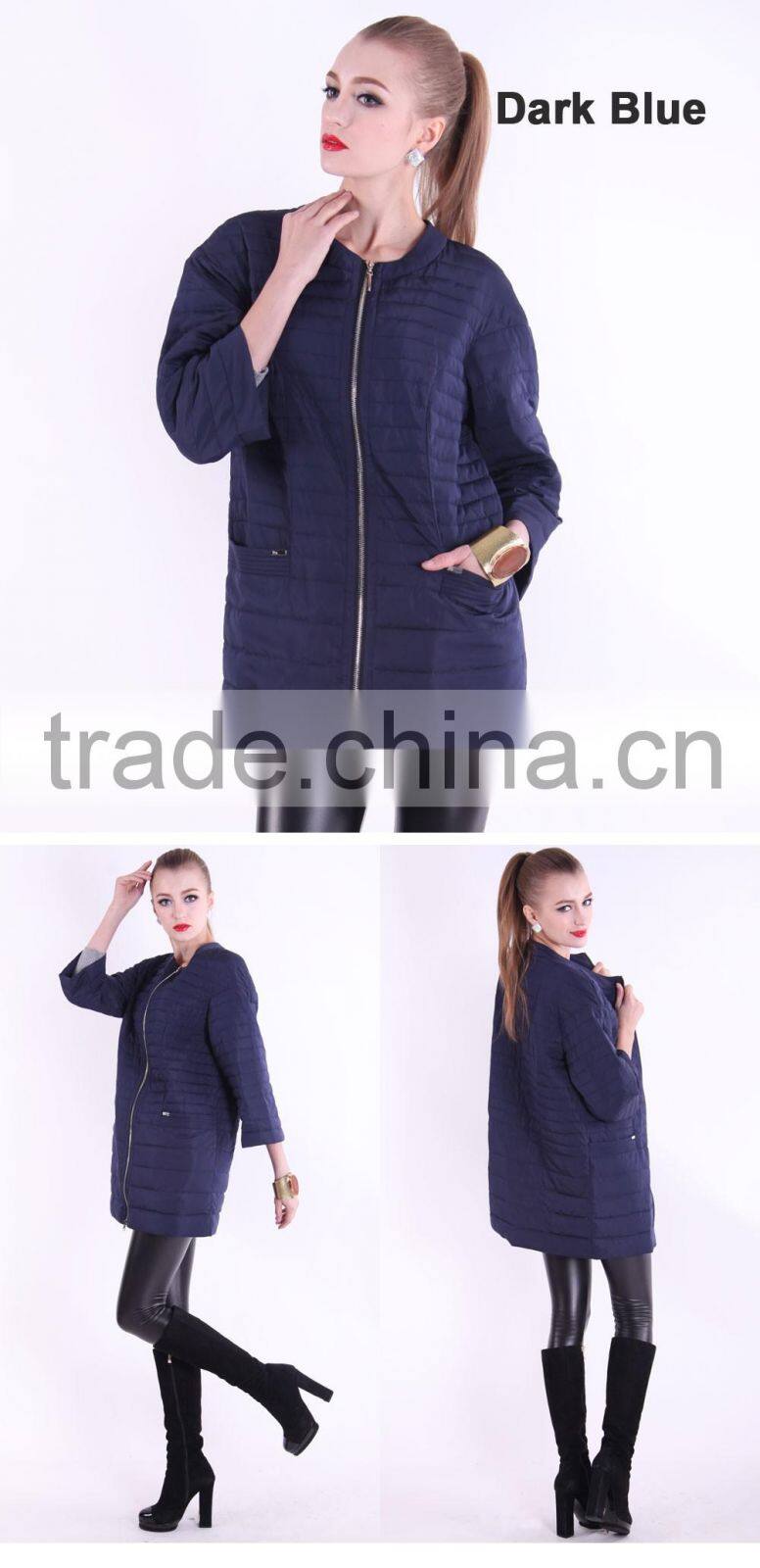 Spring New Product 2016 Medium And Long Women Clothes Round Collar Apparel