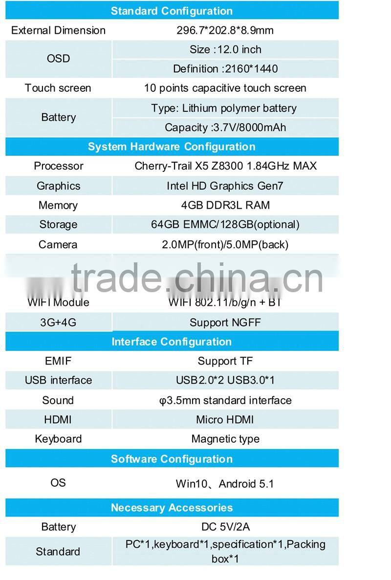SCS 12 inch Quad-Core Processer tablet PC with Active Pen