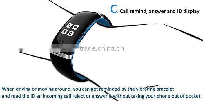 2015 Hot Sale Smart Design OLED Bluetooth 4.0 Bracelet Watch with Call ID Display/Answer L12S