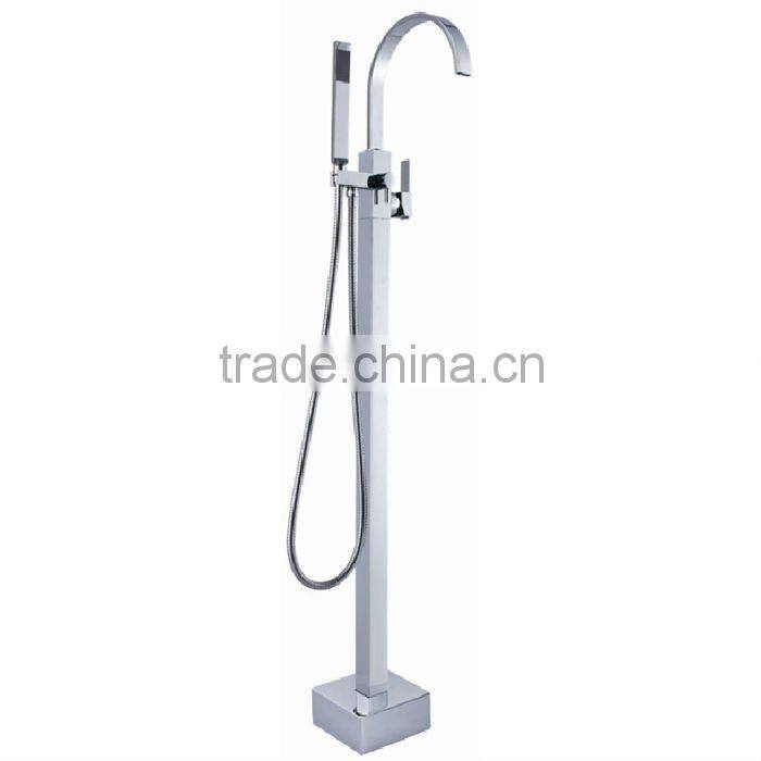 High Quality Brass Floor Mixer, Standing Bathtub Mixer, Square Chrome Finish