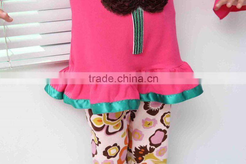Wholesale childrens boutique clothing 2016 kids girls long sleeve dress ruffle clothes baby flower print sets prisnickety remake
