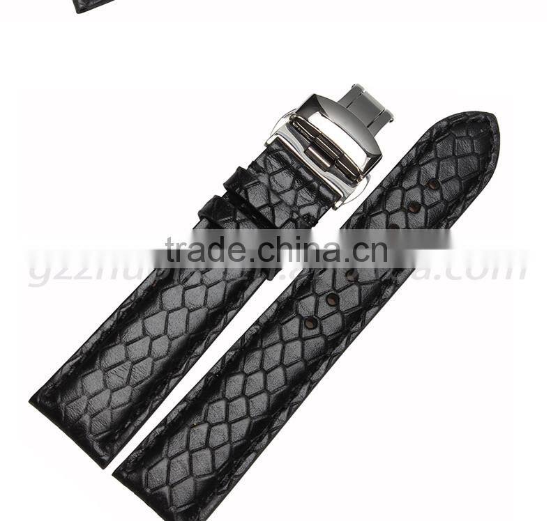 Luxury real snake 20mm leather watch band leather watch strap