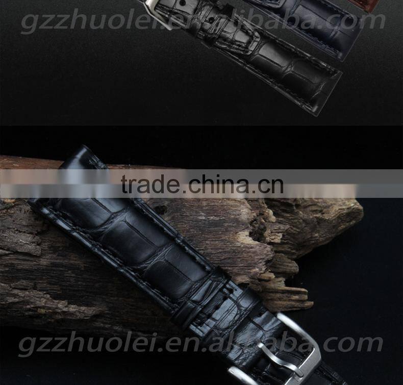 Customize Crocodile Leather Watch Bracelet 20mm 21mm 22mm black brown blue Wholesale 1PCS