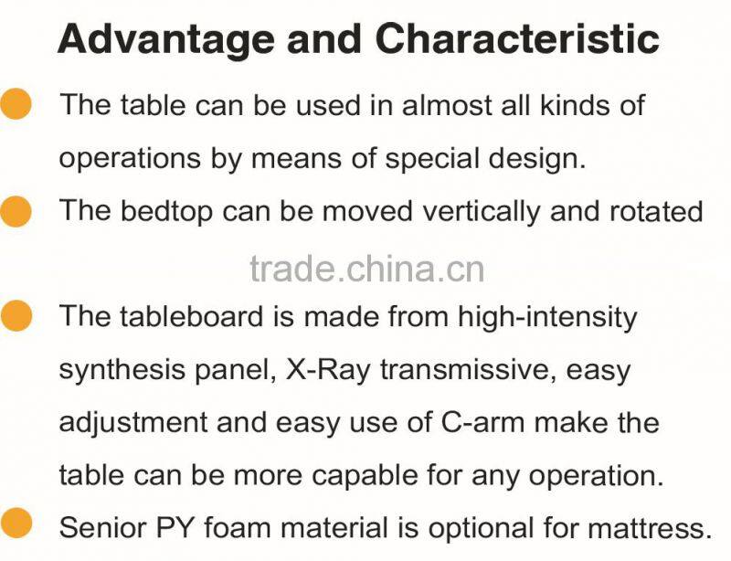 Professional Medical Device Supplier, Radiolucent Hydraulic Operating Table