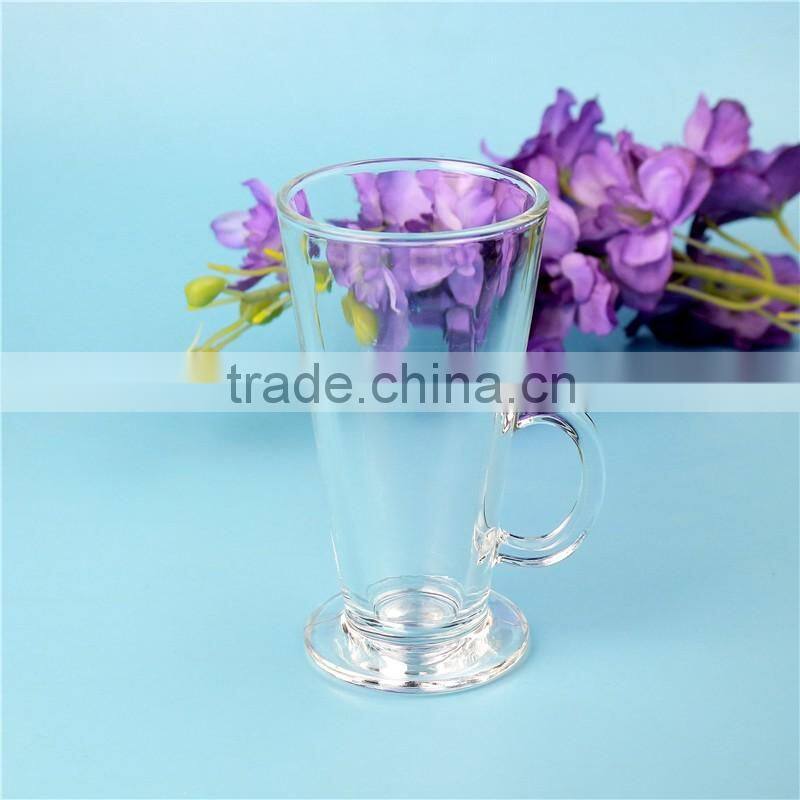 Machine made handblown open wide mouth wholesale glass beer beverage mug